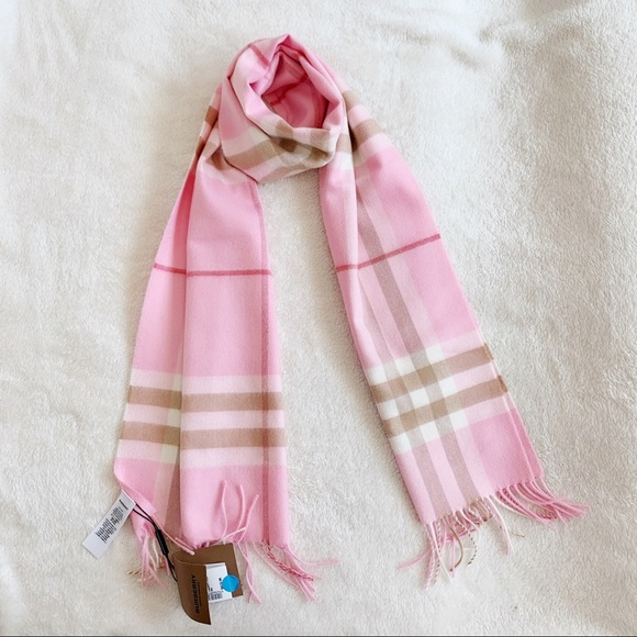 NWT Authentic Burberry FringedCheck Cashmere Scarf - Picture 1 of 8
